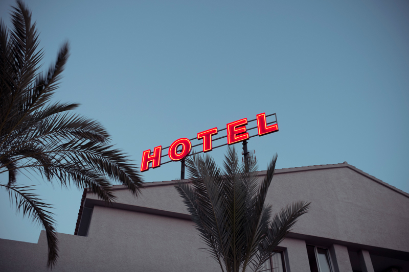 Stock Image of Hotel Sign 